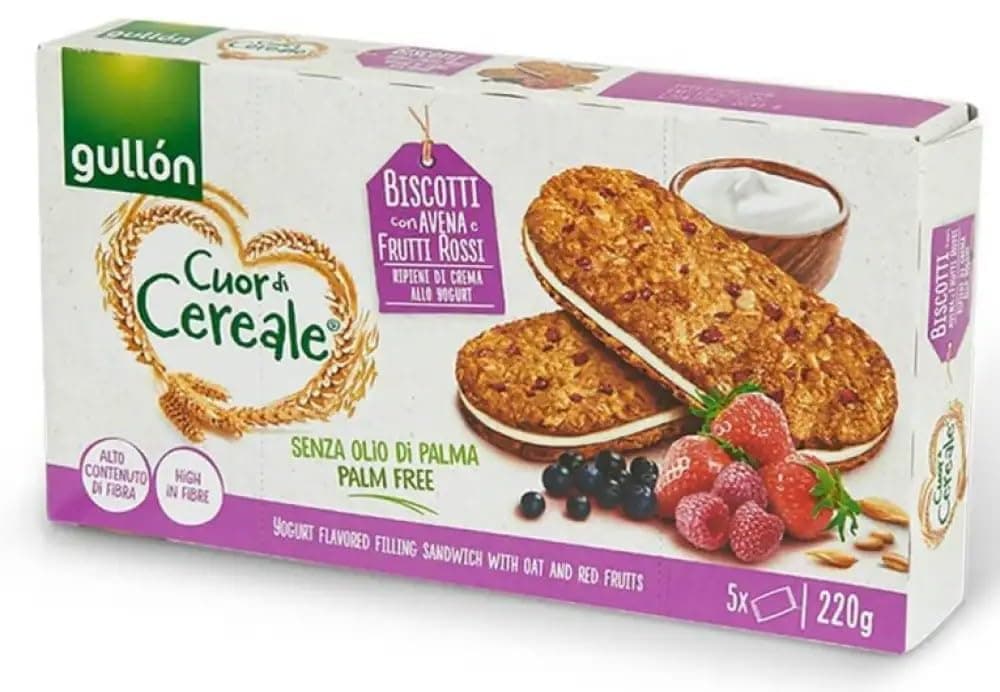 GULLON CUOCUOR DI CEREALE OAT W/GRAINS Sandwich Yogurt Fruit 220G