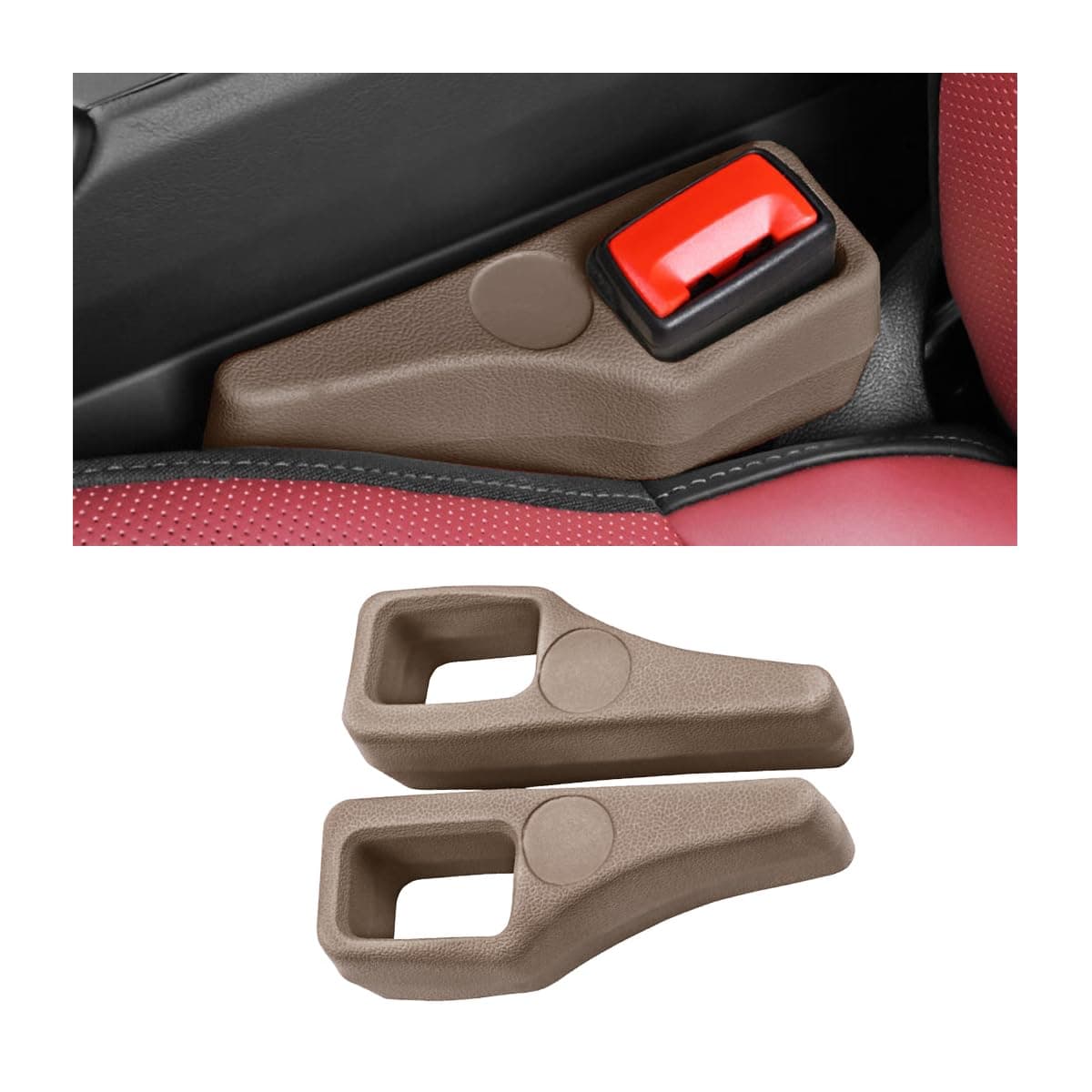 Car Seat Gap Filler, 2PCS No Drop Bench Gap Organizer Between Seat and Console, Prevents Items from Falling Automotive Storage Accessories, Universal for Vehicles (Brown)