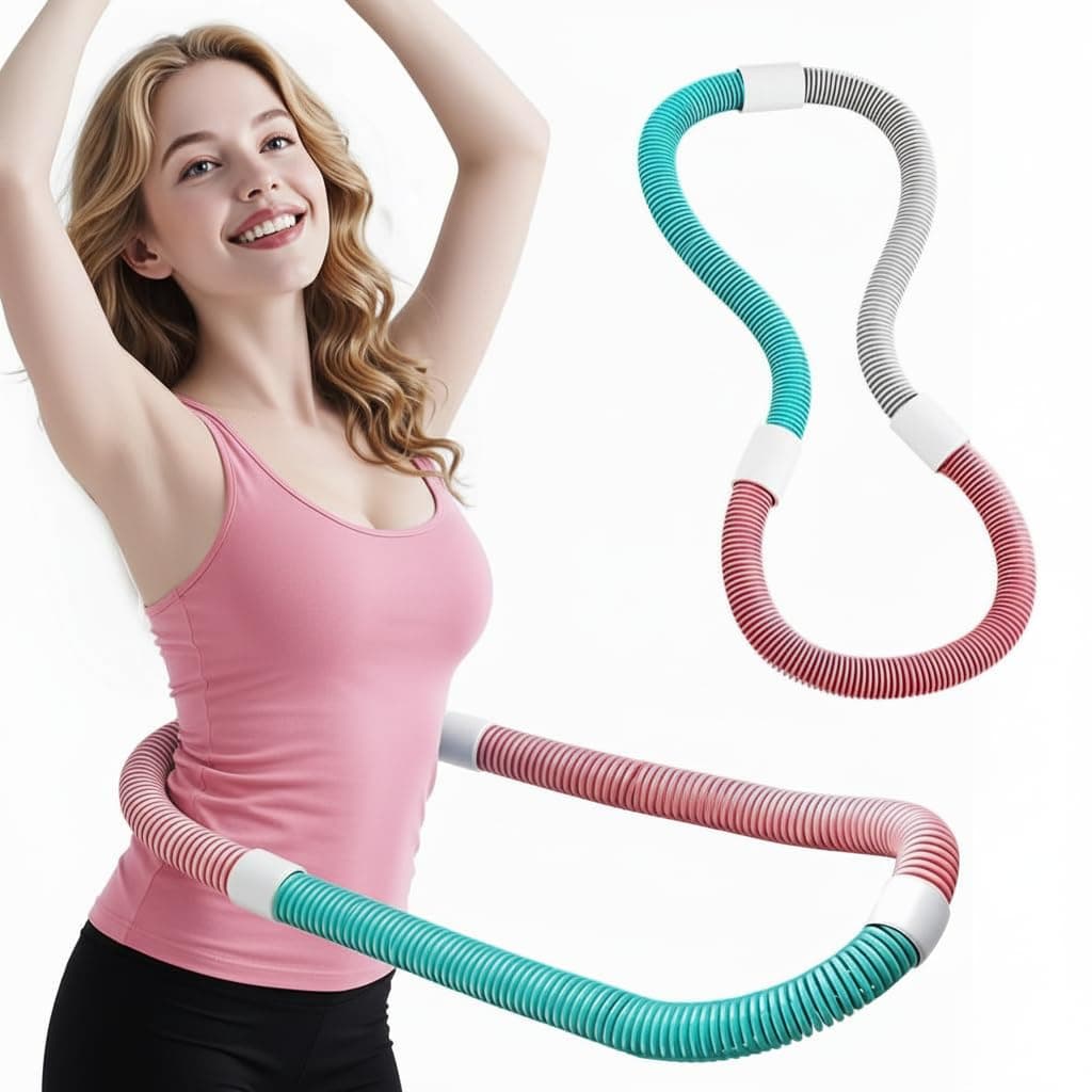 HANNEA® Weighted Hula Hoop for Adults, 3.2 lbs Foldable Soft Spring Fitness Hoop, Soft Waist-Friendly Design for Core Workout, Cardio Exercise Equipment, Portable Home Fitness Gear