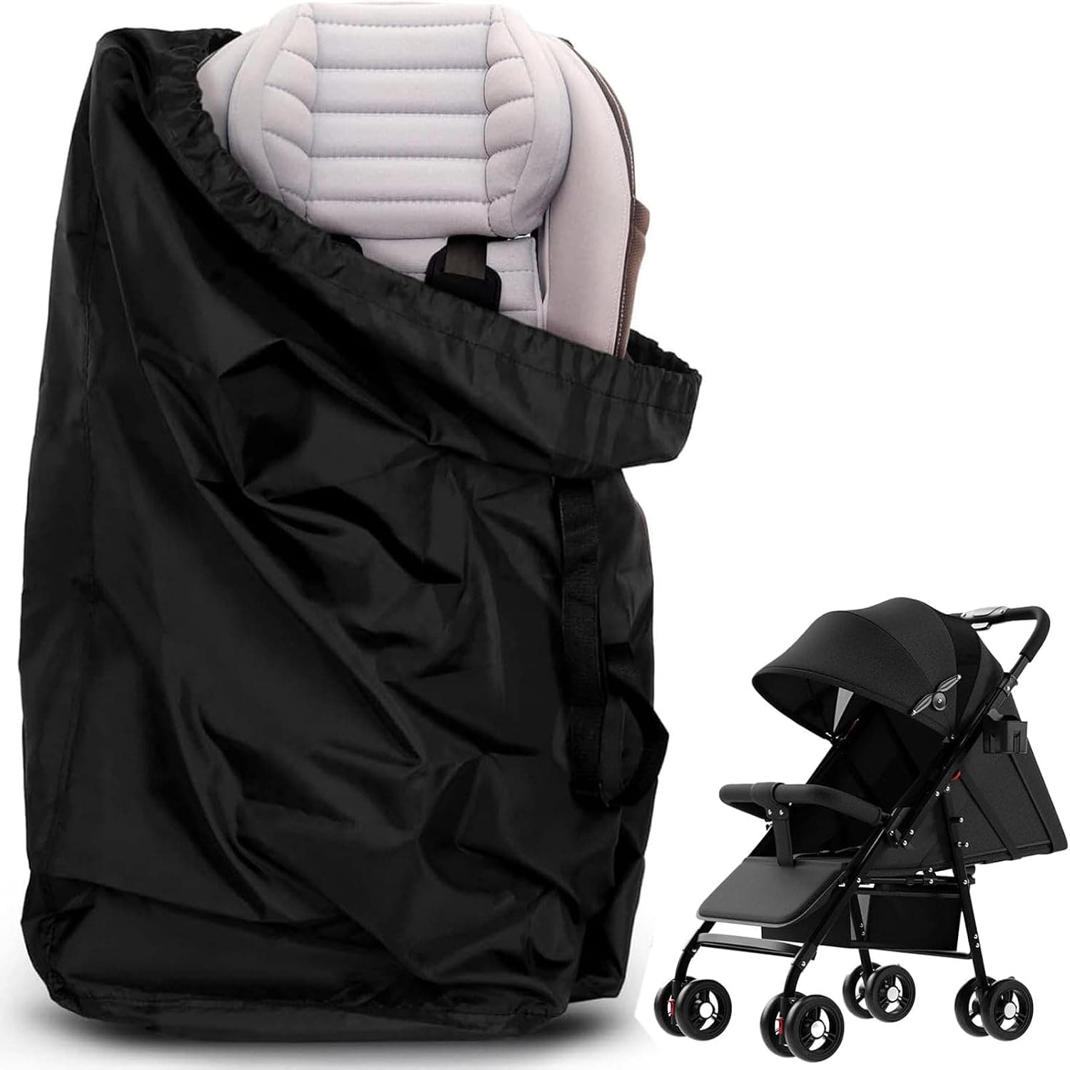 Stroller Travel Bag for Airplane, 44.88" H x 19.7" W x 13" D, Stroller Cover Bag, Large Air Trvel Stroller Cover, Baby Travel Accessories for Most Single Strollers