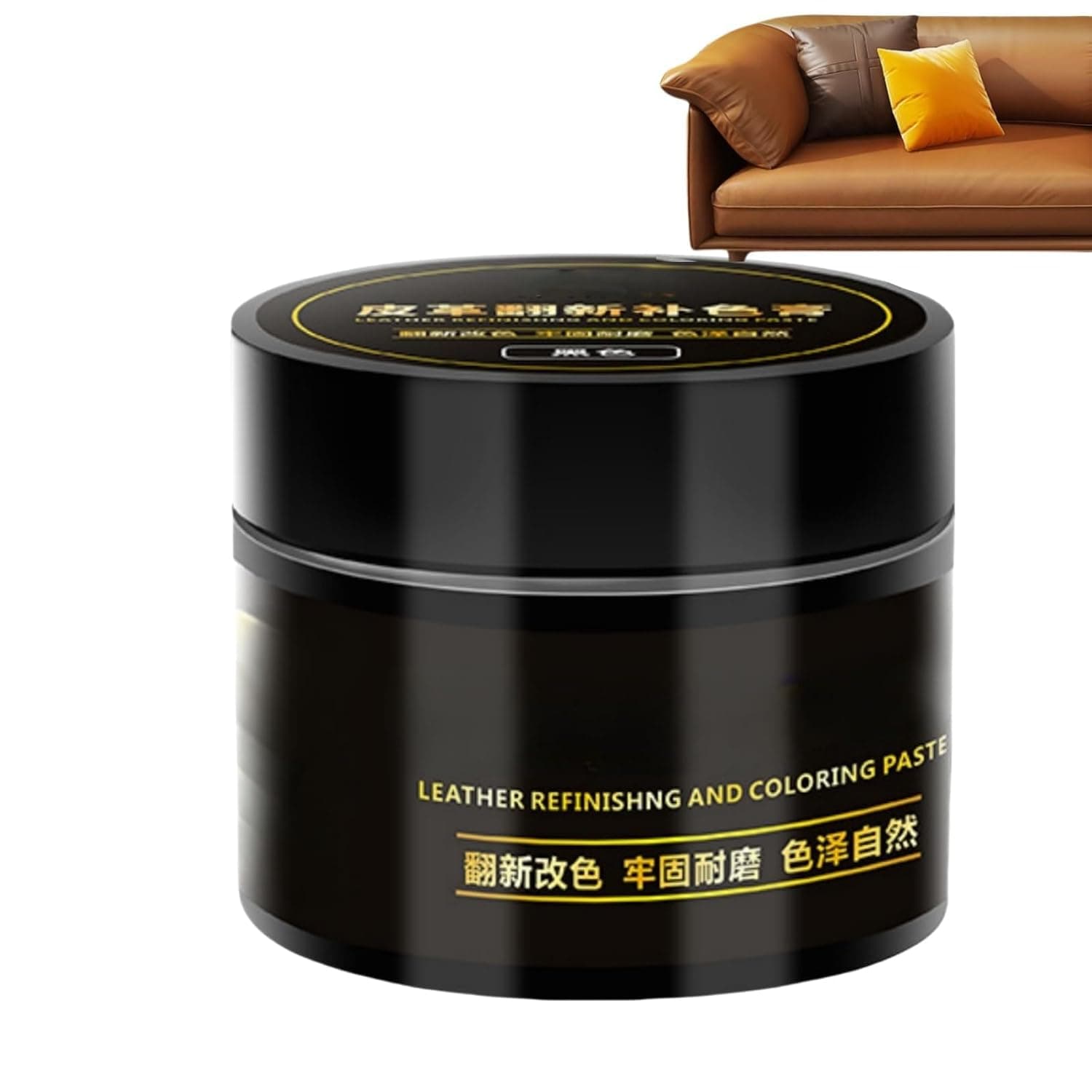Leather Recoloring Balm, Leather Restorer for Couches, Leathers Conditioner, Car Seat Repair Kit, Furniture Repair Kit, Filler Black, Couch Paint, Faux Leathers Paint (Black, 50g)