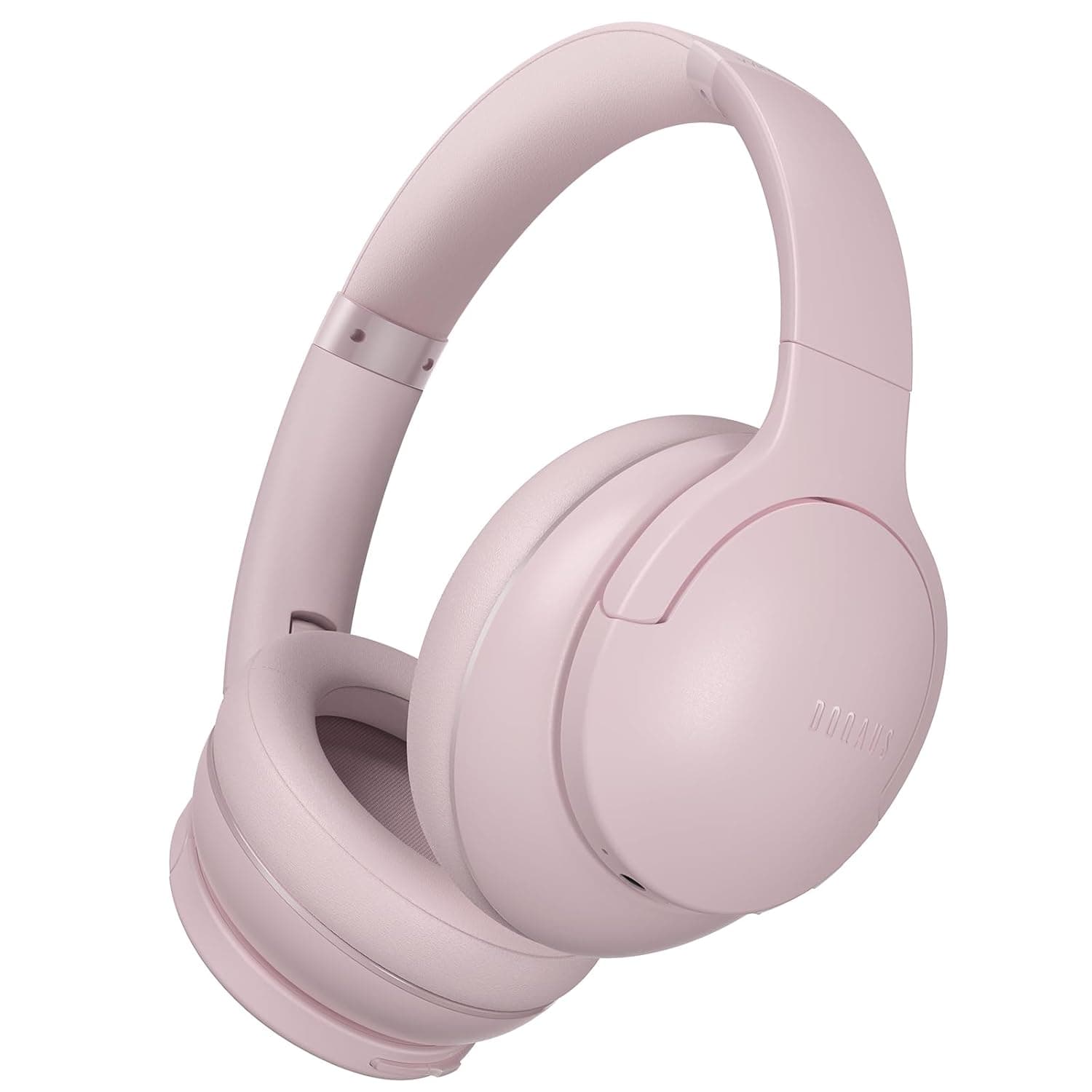 DOQAUS Bluetooth Headphones Over Ear, 5.3 Wireless, 90H Playtime, 3 EQ Modes, HiFi Stereo With Microphone, Soft Earpad Foldable for Phone/PC (Pink)