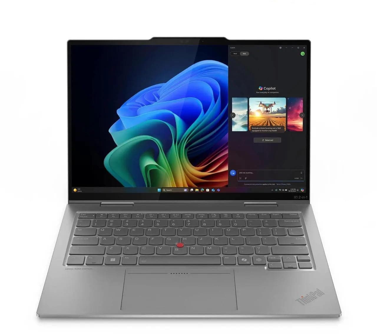 Lenovo ThinkPad X1 2-in-1 Gen 10 Aura Edition Laptop with Intel Core Ultra 7 268V vPro Processor, 14” WUXGA 2.8K OLED Touchscreen Display, 32GB LPDDR5X-8533MT/s, 1TB SSD, 8MP IR Cam, Pen, and Win11Pro
