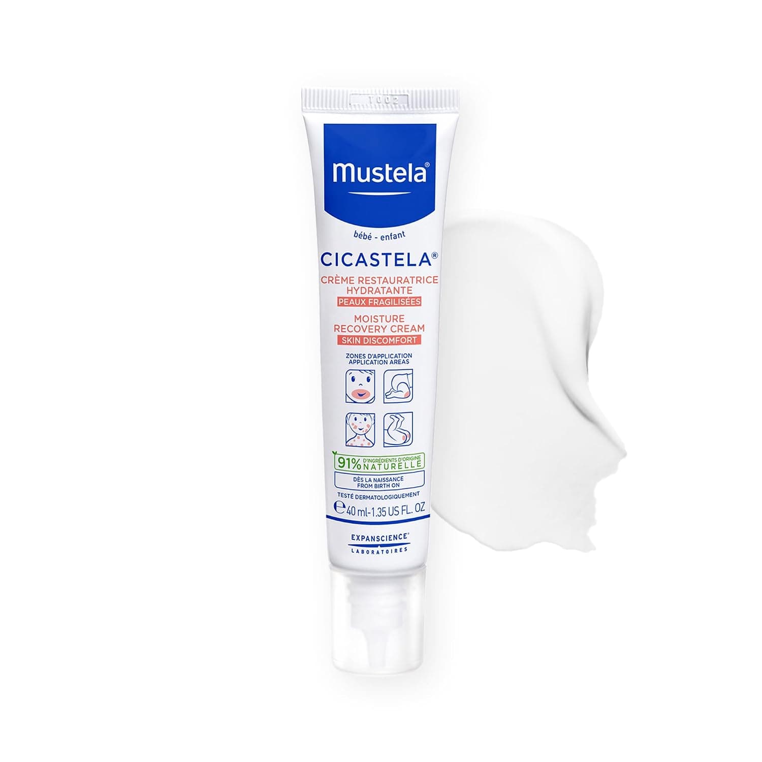 Mustela Cicastela Moisture Recovery Cream Multipurpose Ointment for Skin Discomfort, 40ml