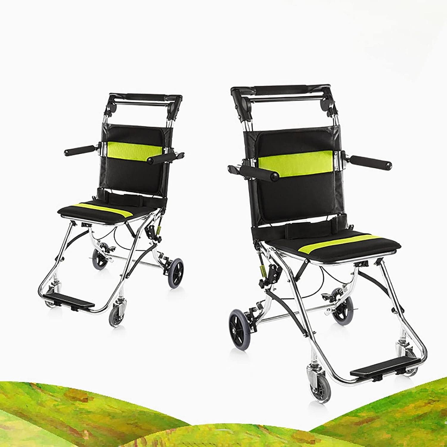 Lightweight Aluminium Wheelchair, Lightweight Stair Evacuation Chair Portable Aluminum Alloy Transport for the Elderly and Children