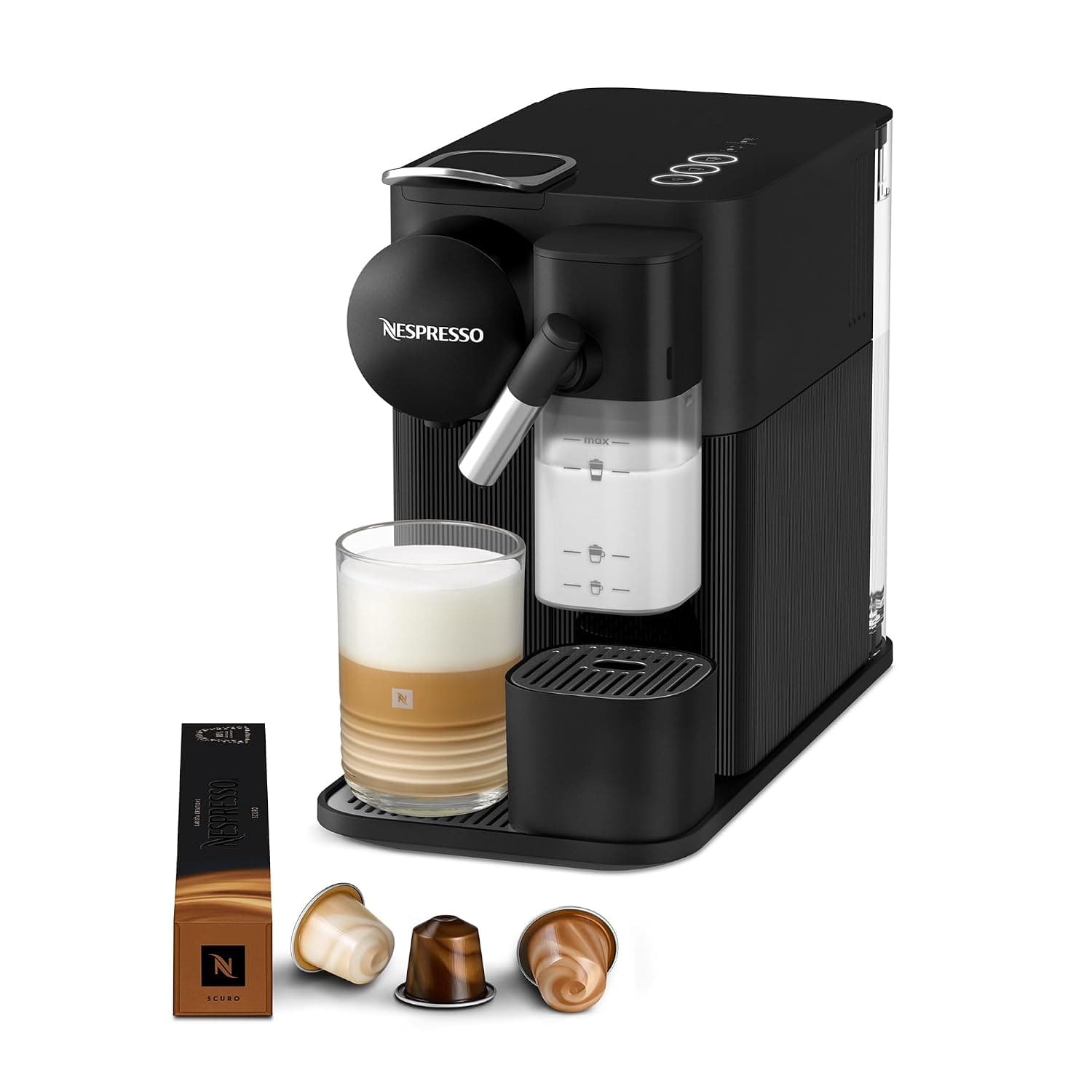 Nespresso Lattissima One F121 Espresso Capsule Coffee Machine, Automatic Milk System for Cappuccino & Latte, 1 L, 19 Bar Pressure, Black