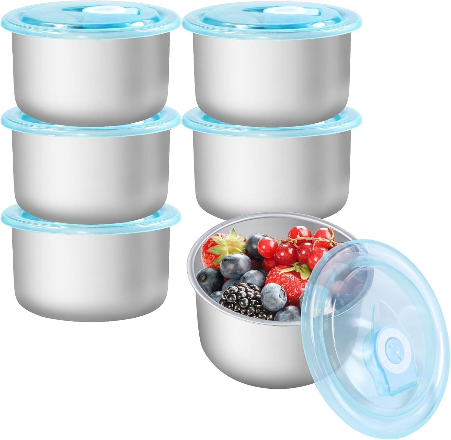 Aputue Stainless Steel Food Storage Box, Dishwasher Safe Metal Food Containers with Plastic-Free Design, 6-Piece Meal Prep Kit for Healthy Eating, School and Work Lunch Organization