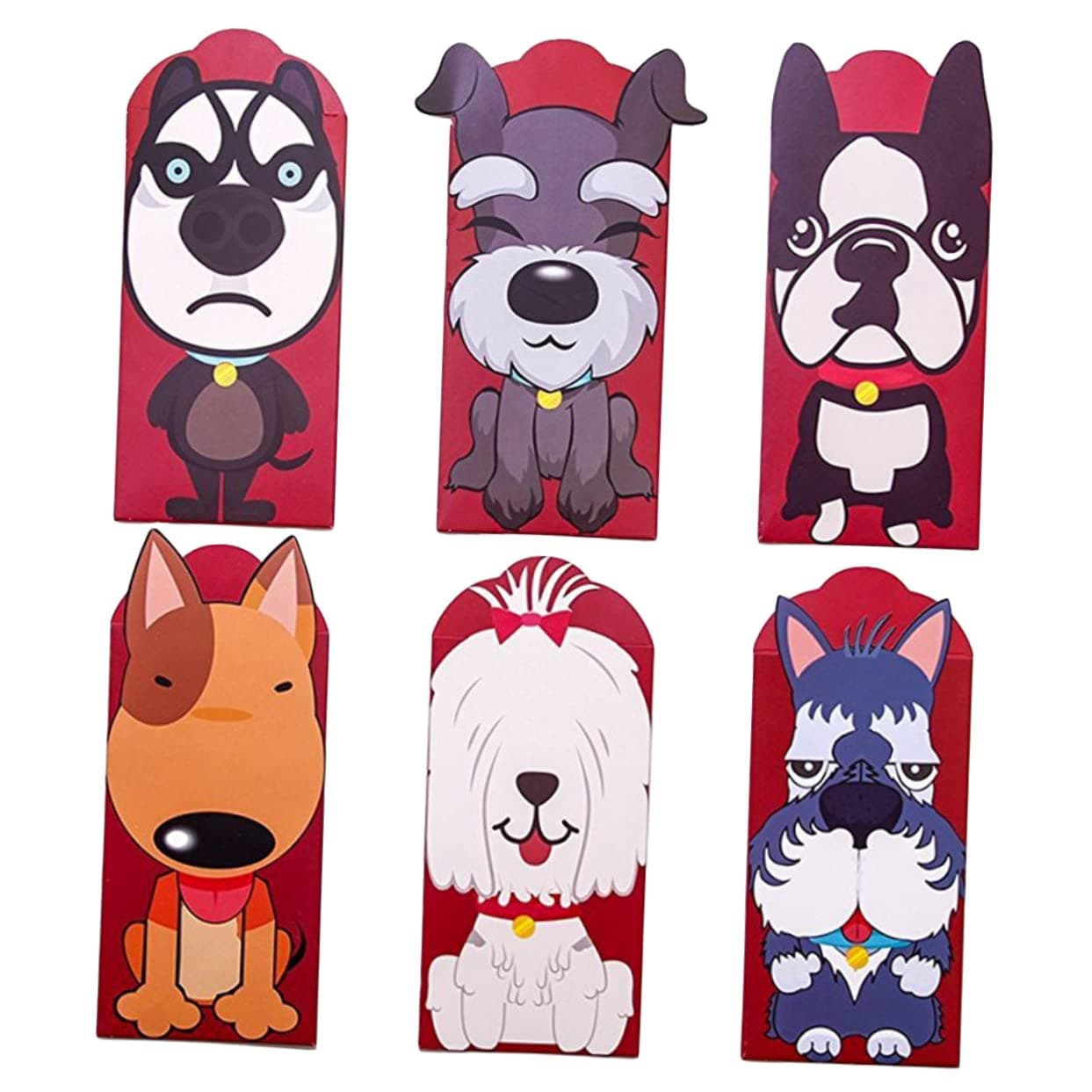Gift Wrap Bags Wrapping Bags for Presents Chinese Red Envelope Wedding Red Money Envelopes Lunar New Year Money Bag Hong Bao Gift Money Envelope Chinese Envelopes Red Pocket 6pcs