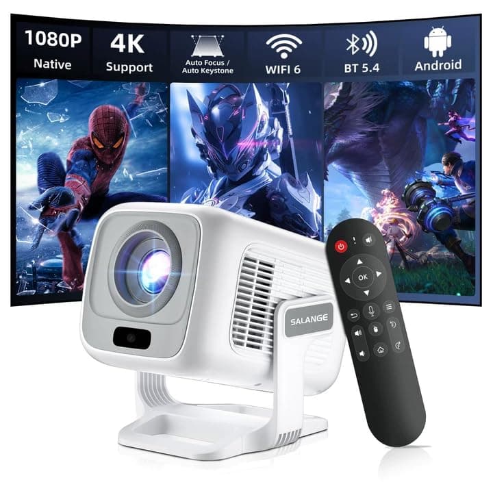 Salange Mini 4K Projector for Outdoor Movies,Native 1080P HY260Max بروجكتر | Auto Focus,20000LM Brightness,Short Throw,5G WiFi Bluetooth,Portable Projector 4k Home Cinema,بروجكتر لاسلكي برجكتر