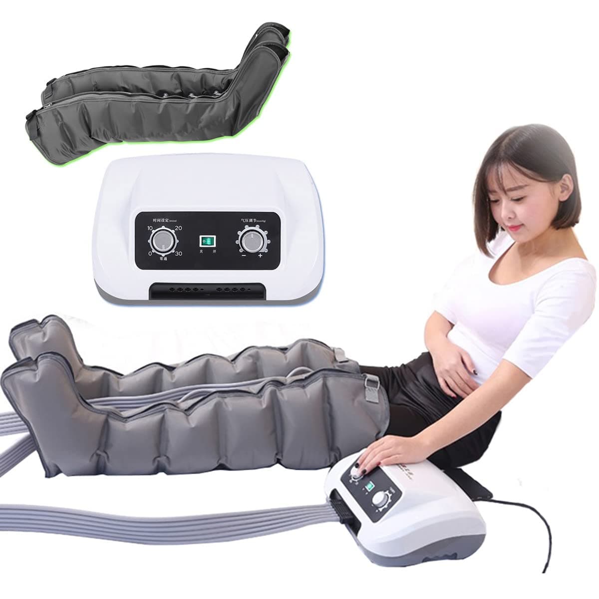 Air Compression Massager Machine Circulation Machine For Legs, Air Compression Leg Wraps Massage Boots Machine For Home Use Leg Massage, Helps For Reduce Swelling, Muscle Relaxation LEOWE