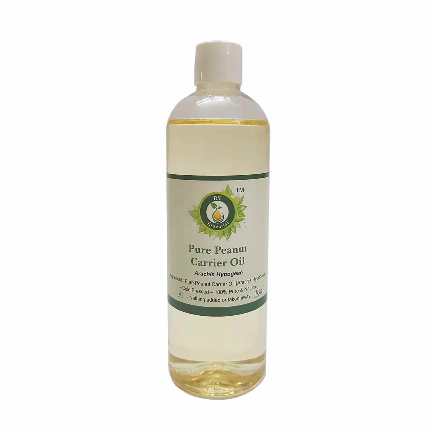 R V Essential Pure Peanut Carrier Oil 200ml- Arachis Hypogeae (100% Pure and Natural Cold Pressed)