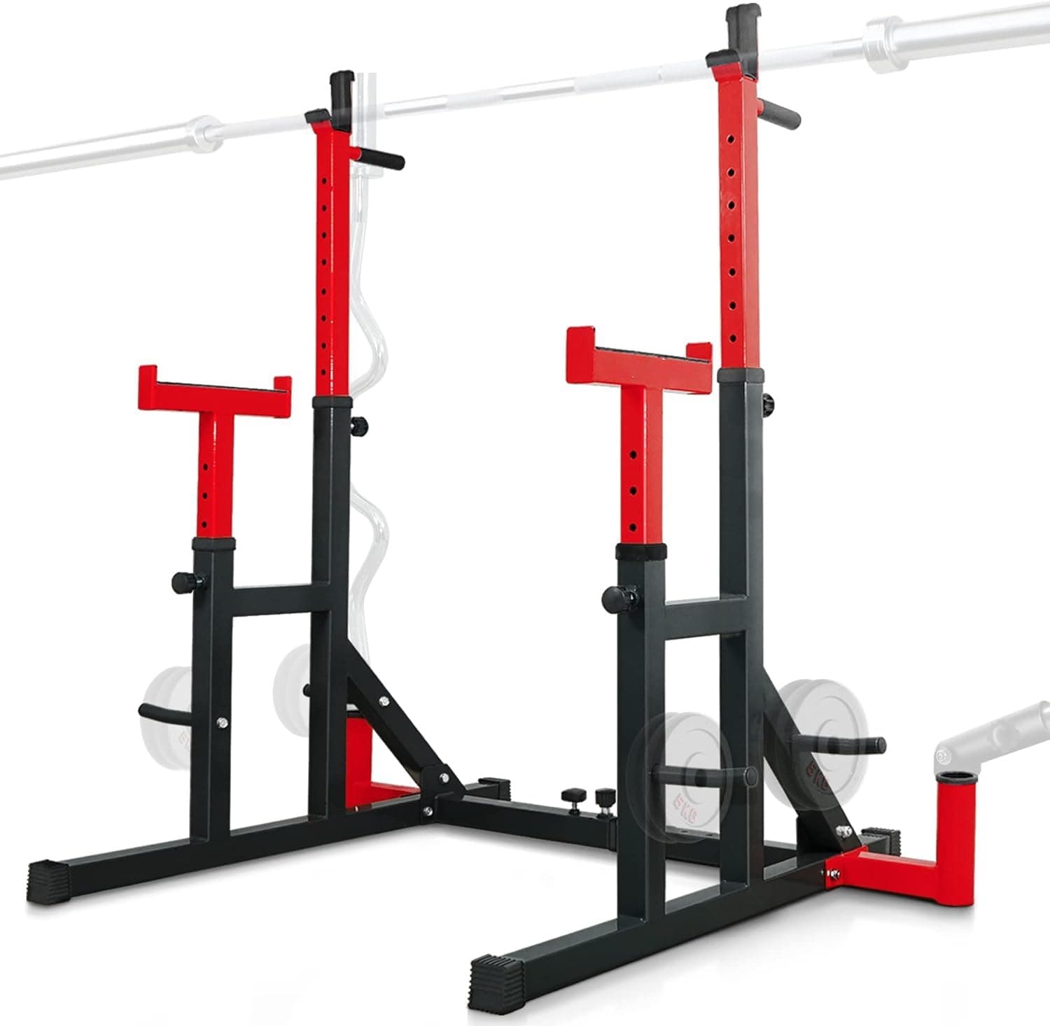 ALCOACH Combo Barbell Rack & Adjustable Weight Bench Multi-Function Squat Press Barbell Rack Stand, Height Adjustable Barbell,Max Load 770lbs,Fitness Exercise Equipment Home Gym