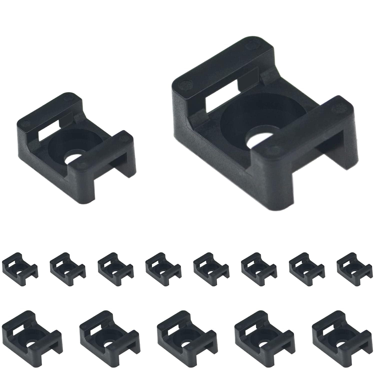 190 Pieces Black Cable Tie Bases,Cable Tie Mounts Saddles (Black)