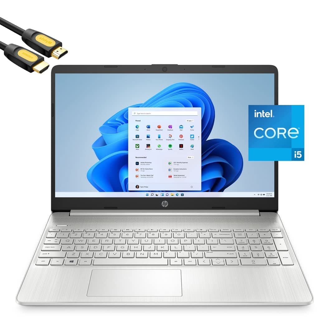 HP 15.6'' FHD IPS Micro-Edge Laptop, Quad-Core i5-1135G7 up to 4.2GHz, 16GB RAM, 512GB PCIe SSD, USB-C, HDMI, WiFi, SD Reader, Full Size KB, M-ytrix HDMI Cable, Win 11 QWERTY US Keyboard