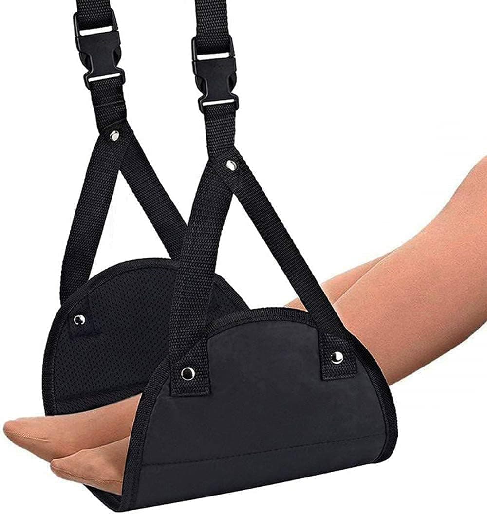 Airplane Footrest - Best Travel Foot Rest, Airplane Travel Accessories, No Clashing Foot Hammock & Portable Plane Leg Rest, Provides Relaxation and Comfortable for Long Flight