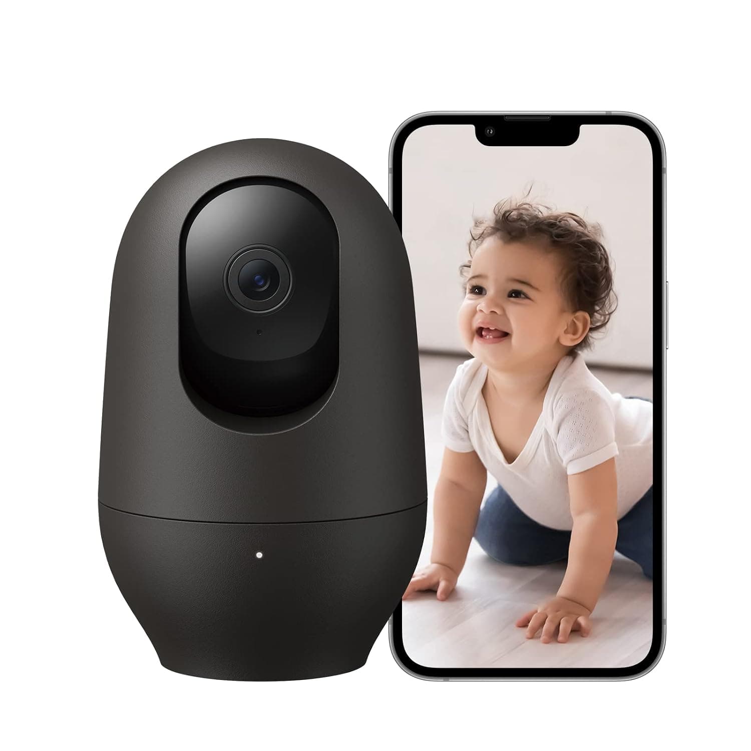 nooie 2K baby monitor, 360°Pan/Tilt Wi-Fi Pet Camera with Phone App, Indoor Security Camera, AI Motion Tracking, Night Vision, Two-Way Audio, Compatible with Alexa/Google Home