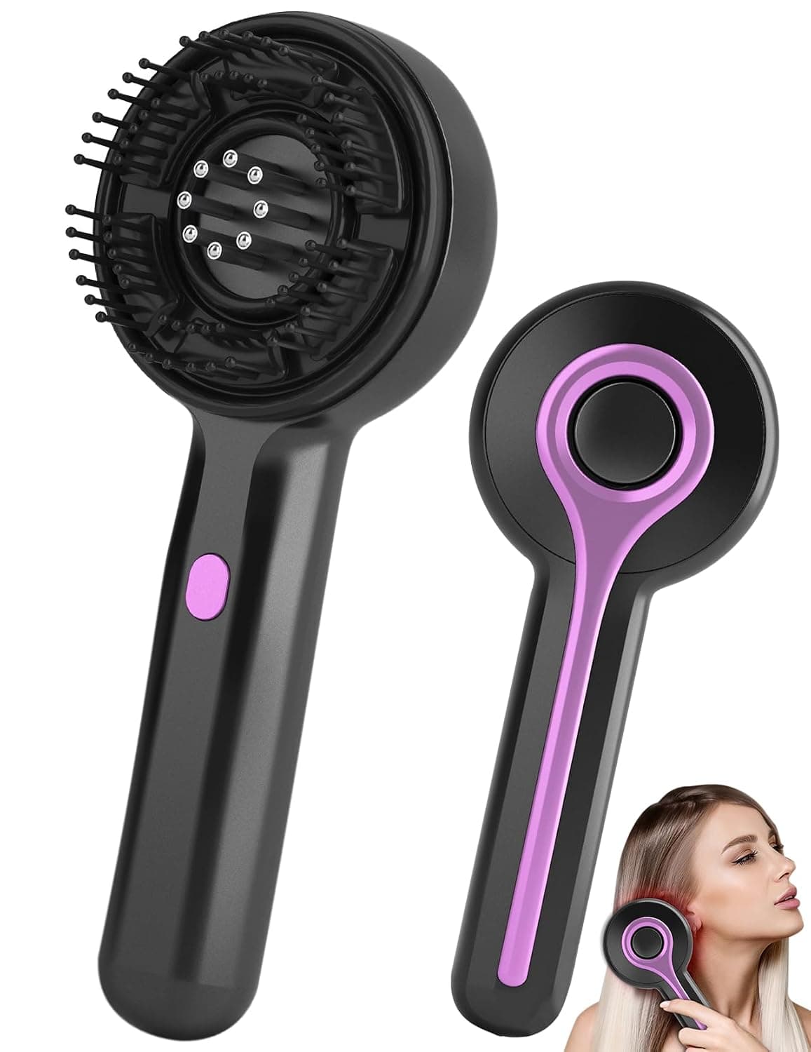 2 in 1 Head Massager, Electric Scalp Massage Brush with Hair Oil Applicator, Red Light Head Massage Brush Electric, 3 Modes for Massage Scalp Care