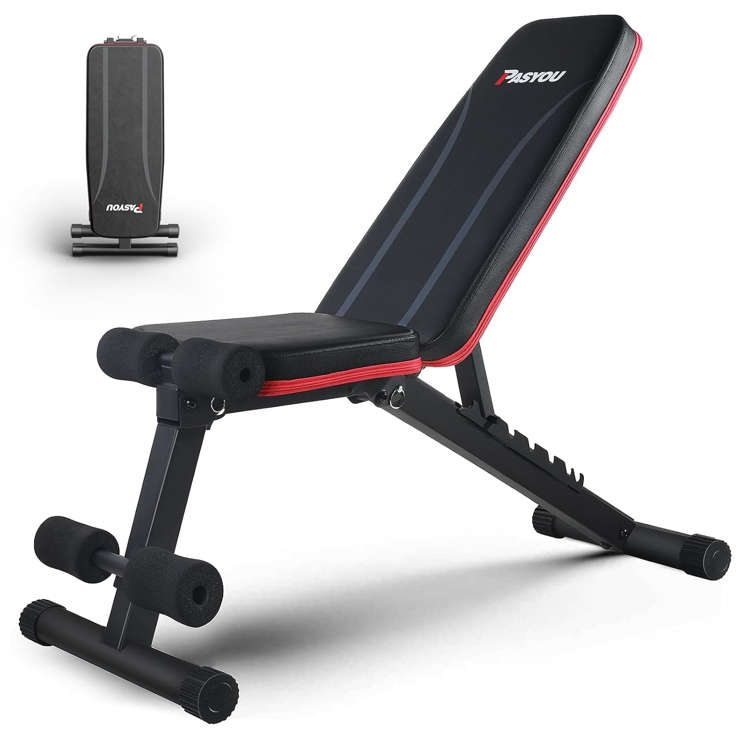 PASYOU Adjustable Weight Bench, Full Body Workout Strength Training Bench Press Foldable Incline Decline Benches Sit Up Exercise Equipment for Home Gym PA300/PA400/PA500