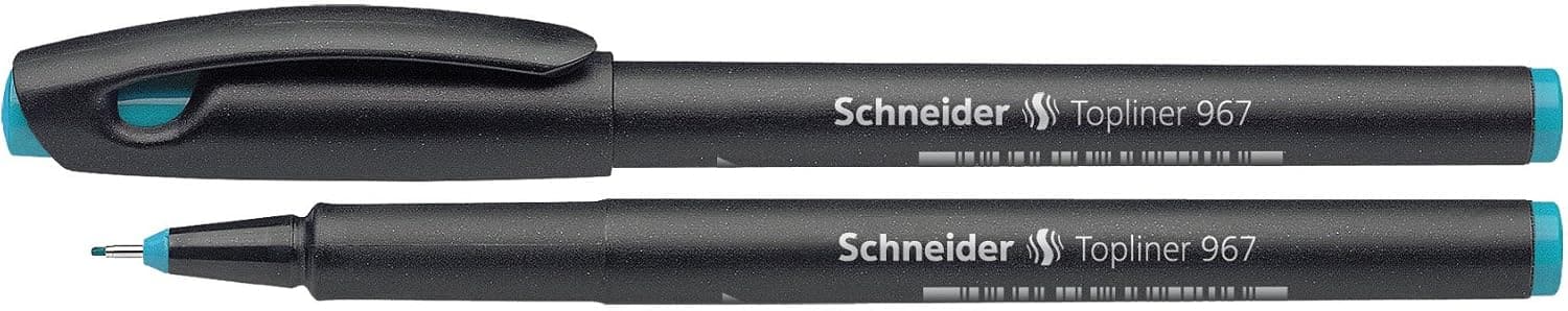 Schneider topliner 967 fineline pen 0.4 mm baby blue ink - black
