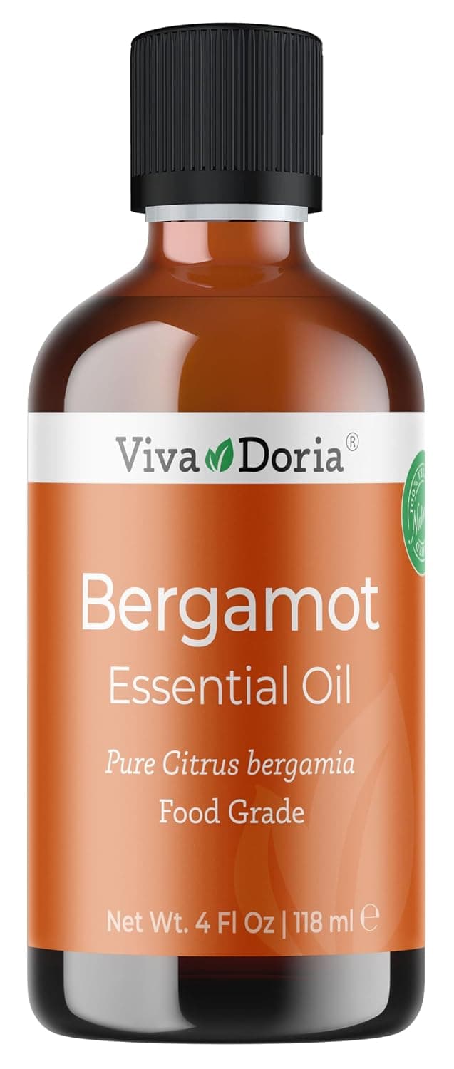 Viva Doria Bergamot Essential Oil, 100% Pure, Natural, Italian Bergamot Essential Oil, Undiluted, for Aromatherapy | Food Grade, 118 mL (4 Fluid Ounce)