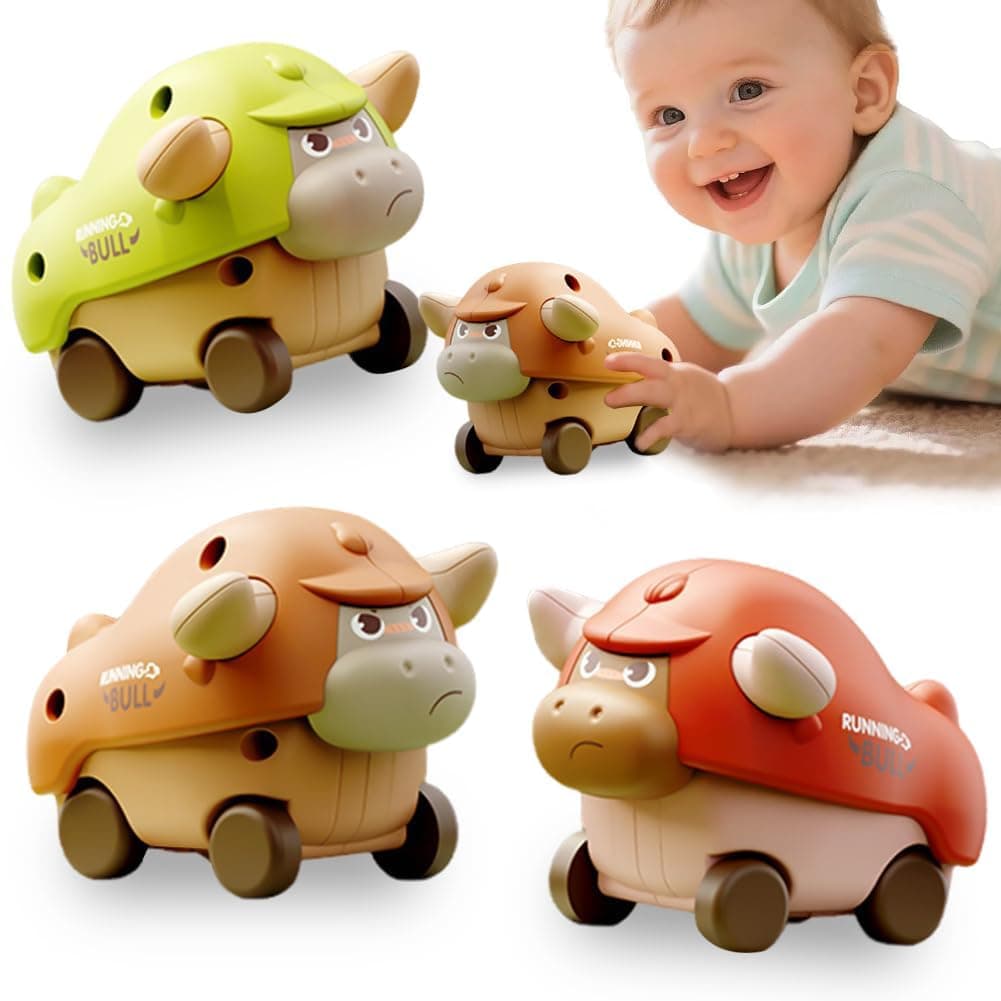 3 PCS Press to Go Car Toys for Kids,2026 New Baby Push Go Animal Cars for Toddlers 1-3,Animal Baby Race Car Toys,Mini Play Vehicle Set,Cartoon Friction Cars for Kids Birthday Gifts,Battery-Free Push