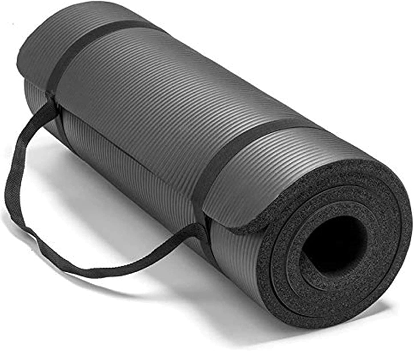 180 x 60cm Non-Slip Yoga Mat 10mm Thick NBR Gym Home Mat Exercise Mat Sport Mat Comfort Foam Mat-Black