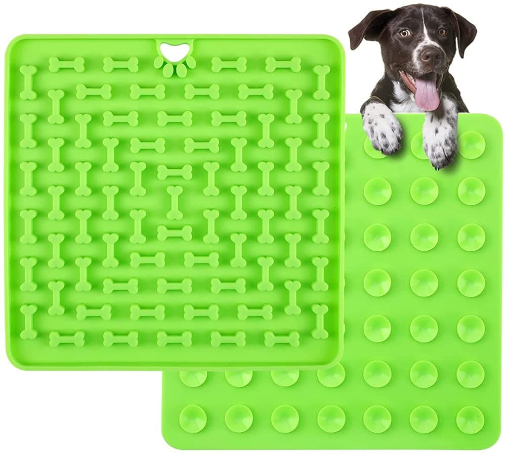 Slow Food Mat, ELECDON Pet Feeding Mats, Dog Licking Mat Slow Feeder, for Distraction, Boredom and Anxiety Reduction, Dog Lick Pads with Suction Cups, Choice of Pet Food, Treats, Peanut Butter(1pcs)