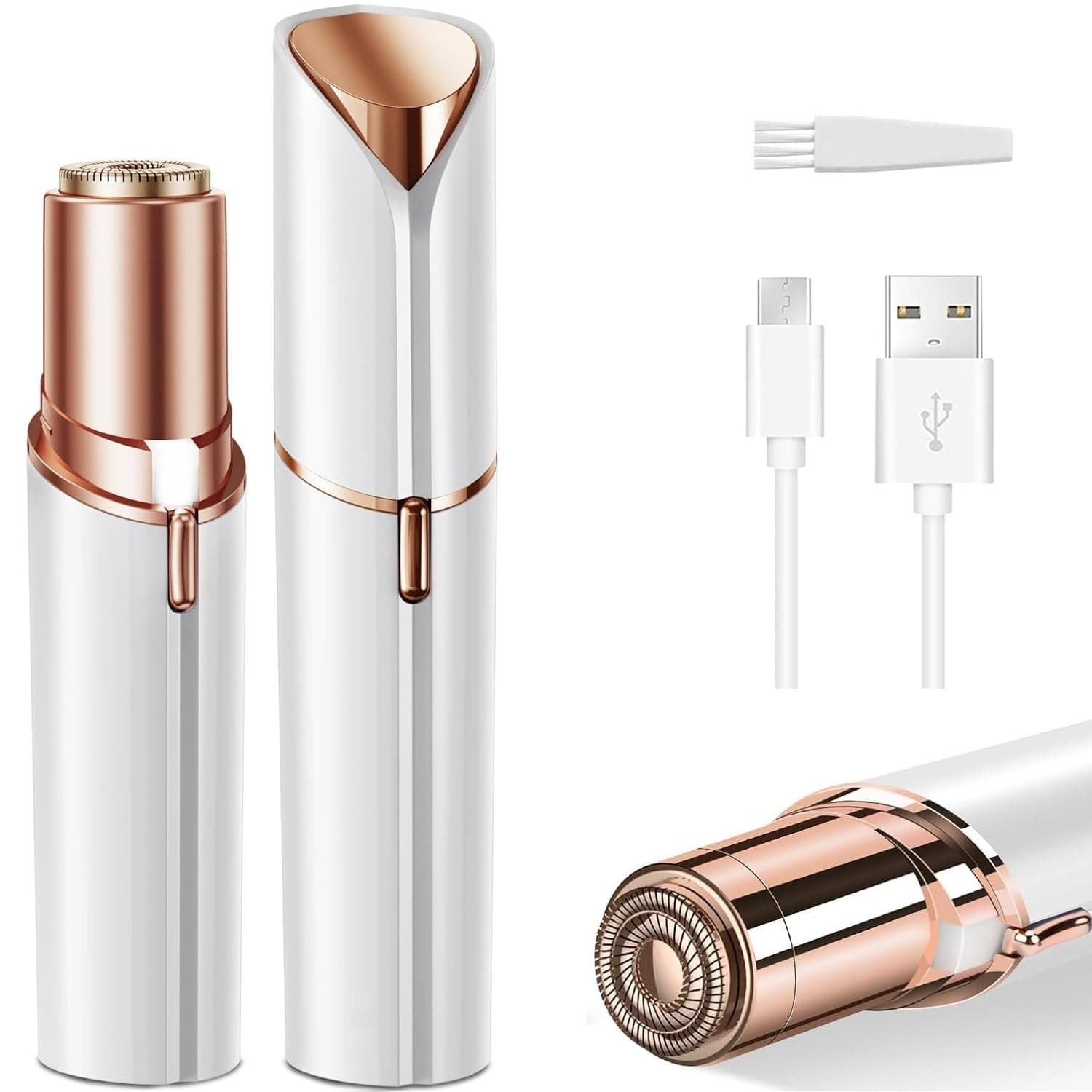 Facial Hair Removal for Women Electric Face Razor Lady Painless Hair Shaver for Face, Underarm, Arm, Bikini Line, Legs with USB Rechargeable