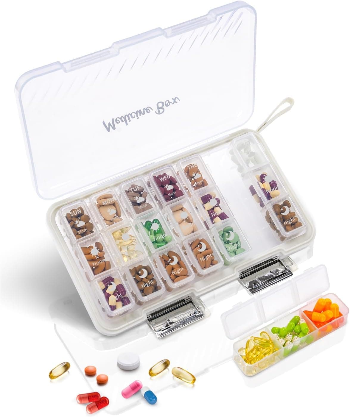 Clear Portable Pill and Supplement Organizer,A5 Size