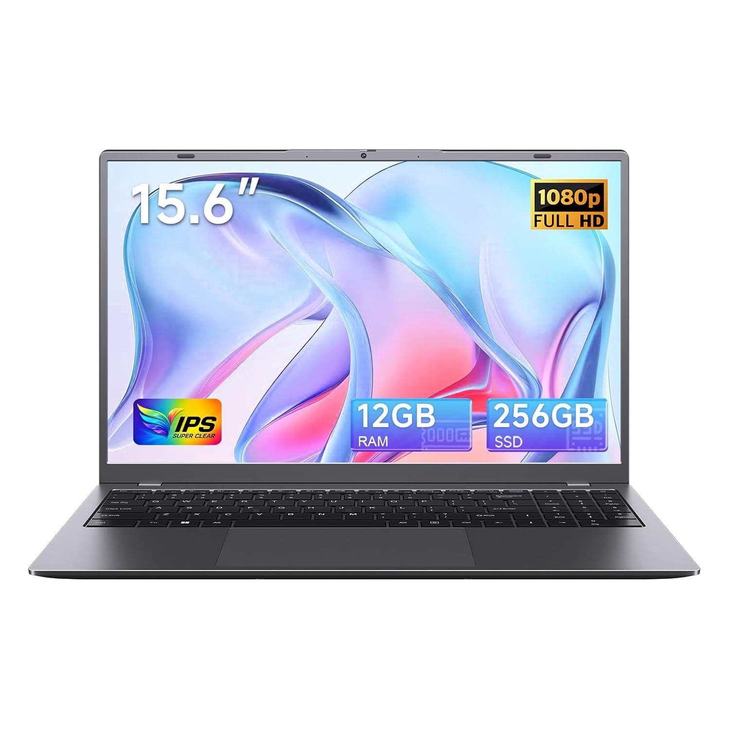 Laptops 15.6-Inch Display, Laptop with 12GB RAM 256GB SSD, Pentium Gold 6500Y(Beat to 3020e, Up to 3.4GHz), Type-C, HDMI, Camera Lock, Long 5000mAh Battery, Dual Type-C, Gray, Laptop Computer