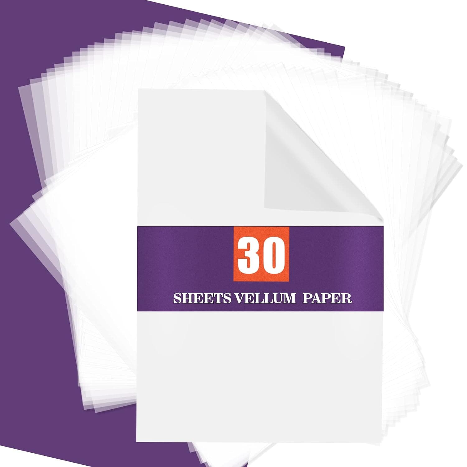 Psler Vellum Paper 8.5 x 11 Translucent-Printable for Crafts, Tracing, Drawing, Card Overlays, Invitation Envelopes - 30 Sheets | Use with Tracing Paper, Carbon Copy Paper for Drawing Patterns on Wood, Canvas, Fabric, Artist Lettering & Sketching