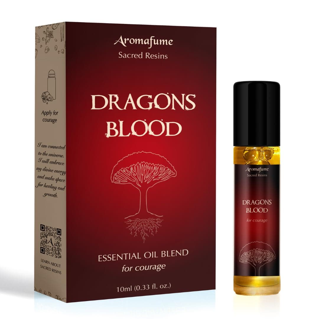 Dragon’s Blood Resin Essential Oil Roll-On by Aromafume | 1 x 10ml / 0.33 fl oz by Aromafume| Ideal for Spirituality & Rituals | Made with Pure Resin from Socotra | Non-Alcoholic, Non-Toxic & Vegan