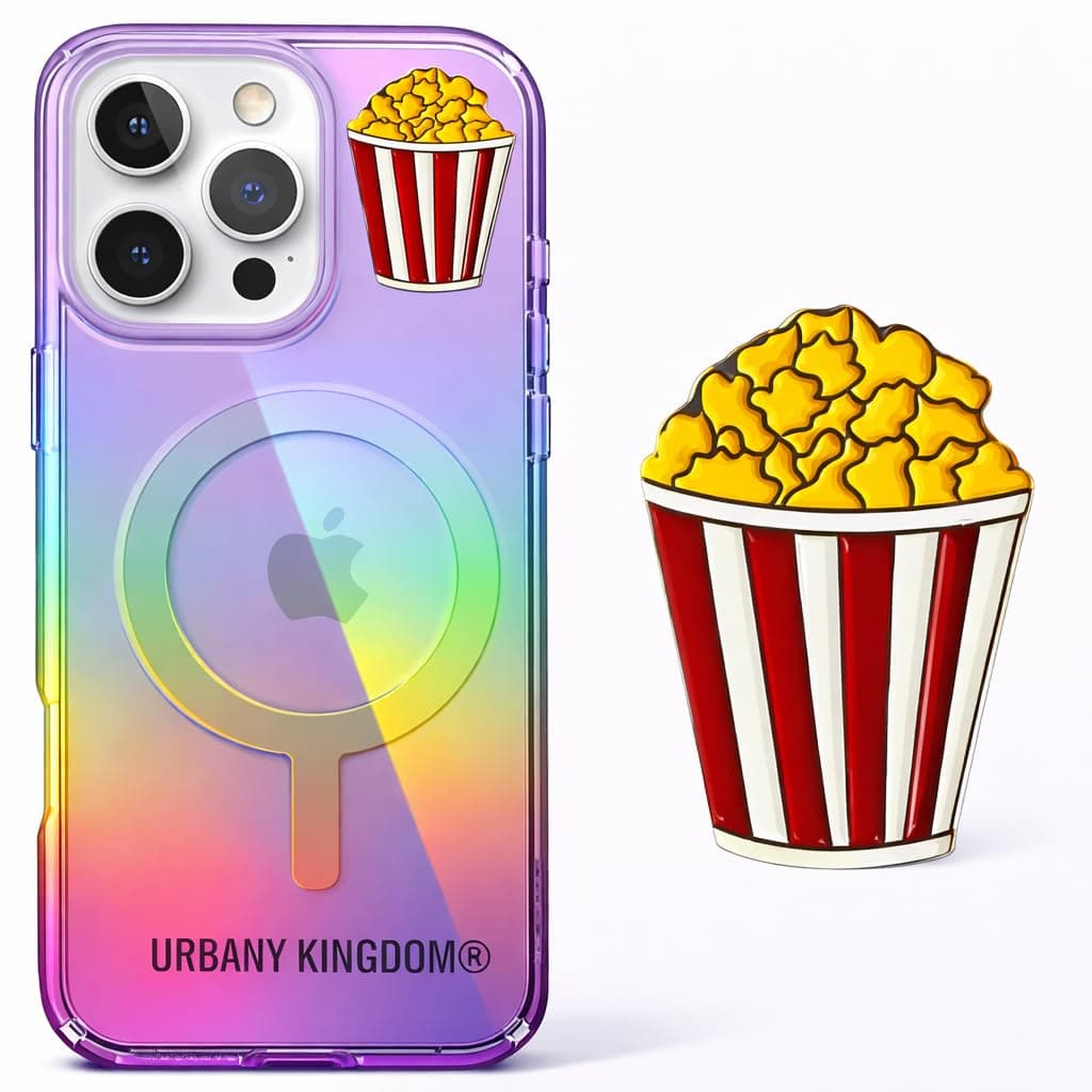 3M Metal Sticker for Mobile Phone – Coffee Design | Durable Scratch-Resistant Metallic Phone Sticker | Strong Adhesive | Compatible with iPhone, Samsung & All Smartphones (Popcorn)