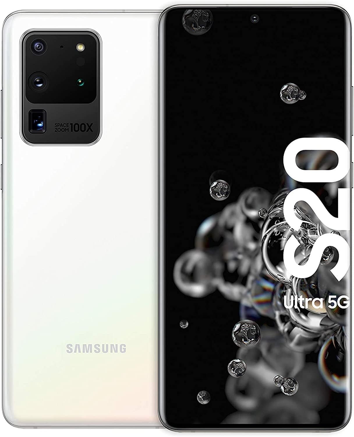 Samsung Galaxy S20 Ultra 5G SM-G988B/DS 128GB 12GB RAM Factory Unlocked | (GSM Only | NO CDMA - not compatible with Verizon/Sprint) International Version - Cloud White
