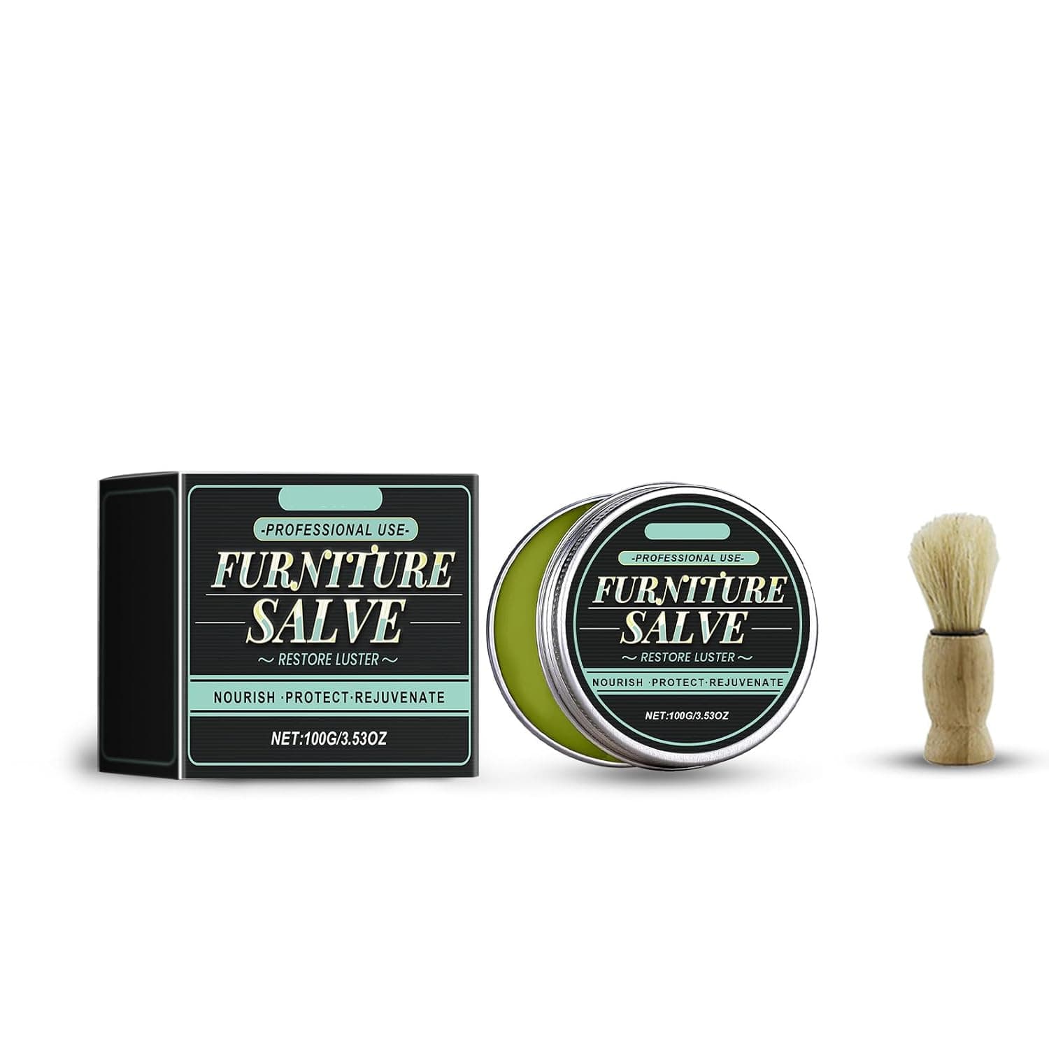 Furniture Salve for Leather, Protective Leather Salve, Leather Salve and Brush, Leather Salve for Furniture, Suitable for Leather Bag Furniture Car Seats