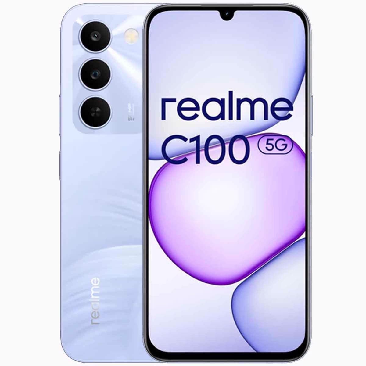 Realme C100 Dual-SIM 128GB ROM + 4GB RAM (GSM Only | No CDMA) Factory Unlocked 5G Smartphone (Purple) - International Version