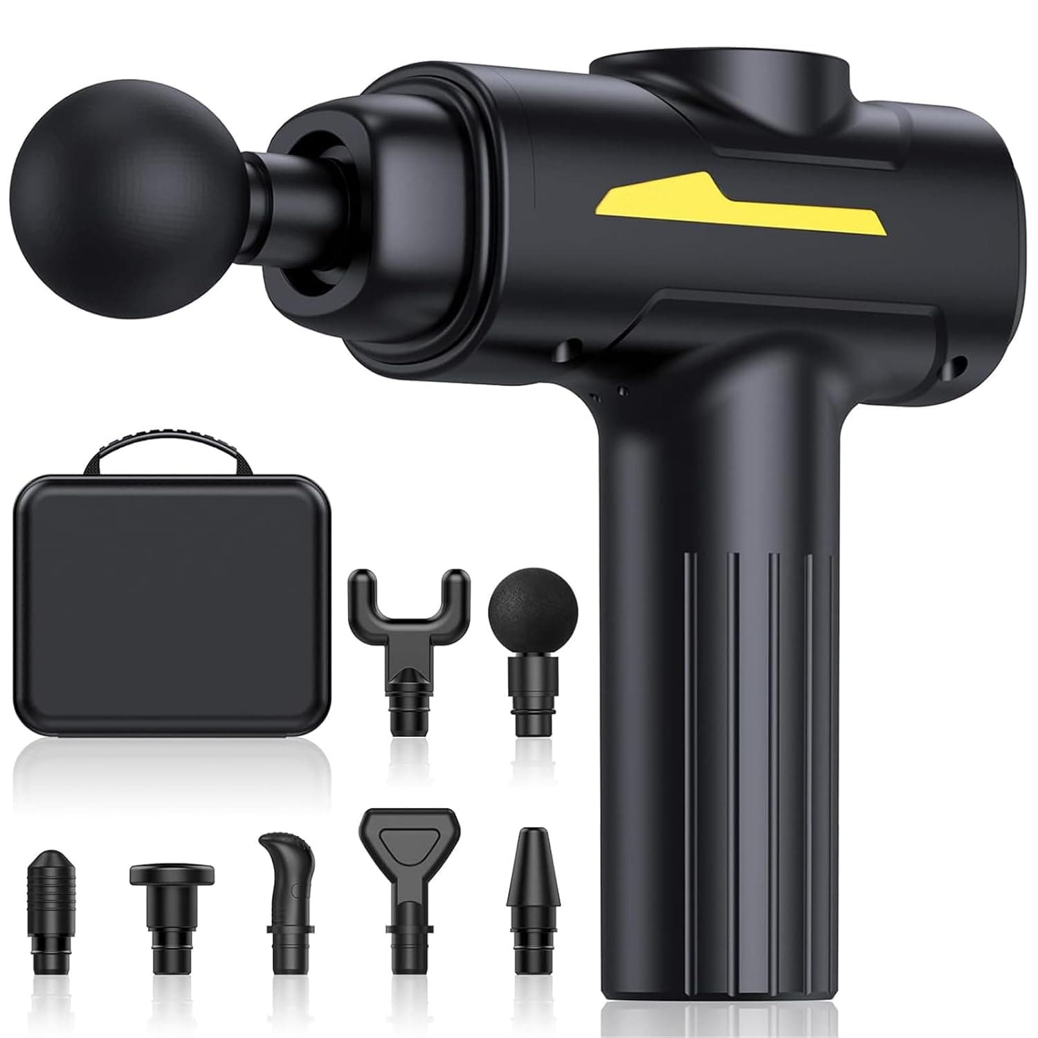 Durku Deep Tissue Massage Gun, Super Quiet Percussion Massager with 8 Massage Heads, Handheld Electric Muscle Massager with Carrying Case, Pain Relief Deep Relaxation for Athletes, Gift for Men Women