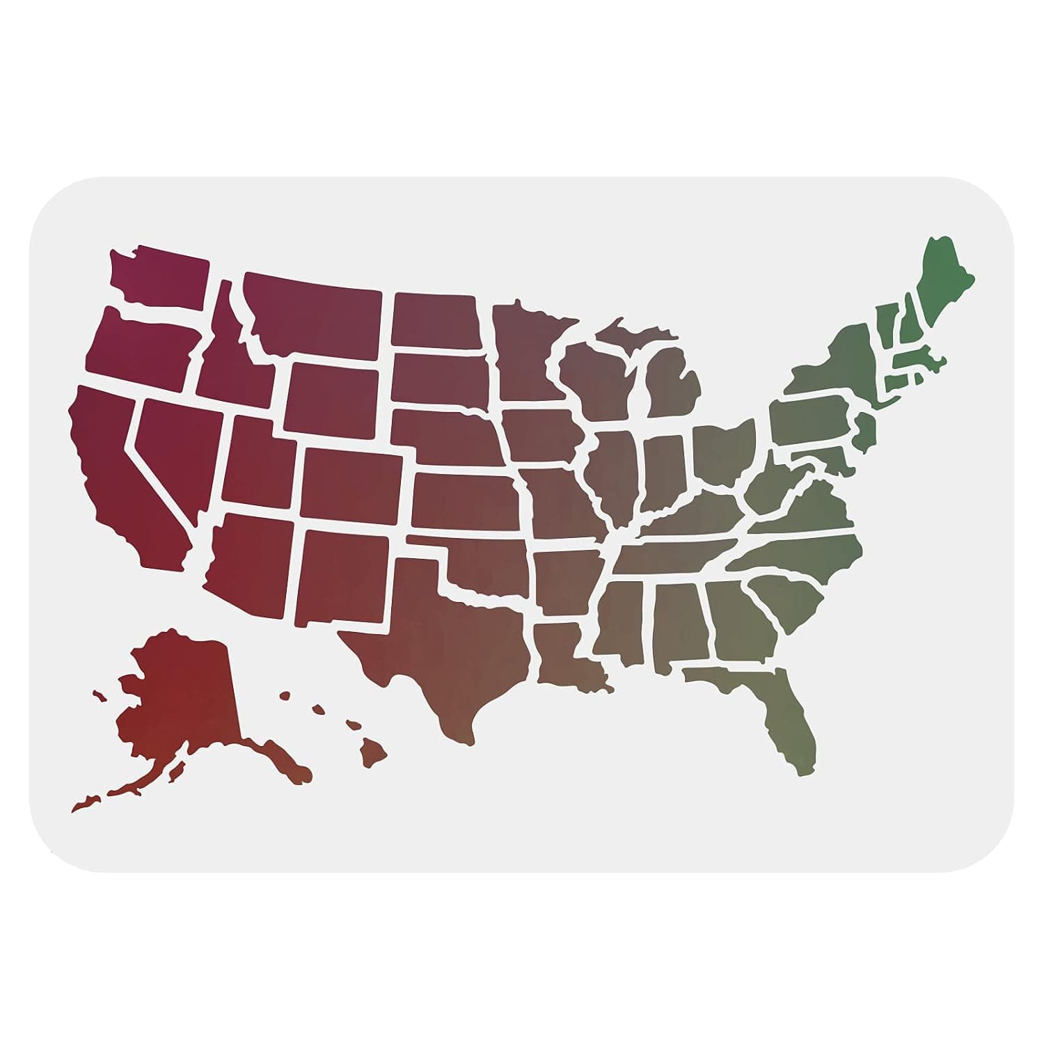 FINGERINSPIRE United States Map Stencils Decoration Template 11.6x8.3 inch Plastic Map Drawing Painting Stencils Rectangle Reusable Stencils for Crafts and Decorations
