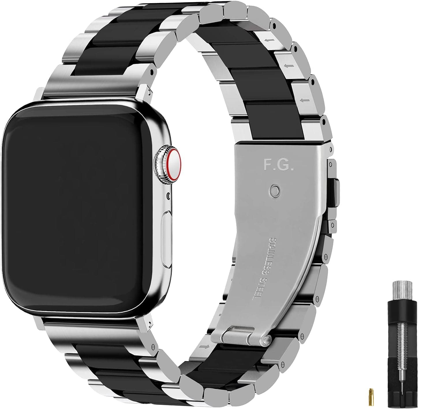Fullmosa Metal Band with Case Compatible with Apple Watch Strap 49mm 46mm 45mm 44mm 42mm 41mm 40mm 38mm, Steel Apple Watch Band for iWatch Ultra3/2/1 SE3/SE2/SE Series 11/10/9/8/7/6/5/4/3/2/1