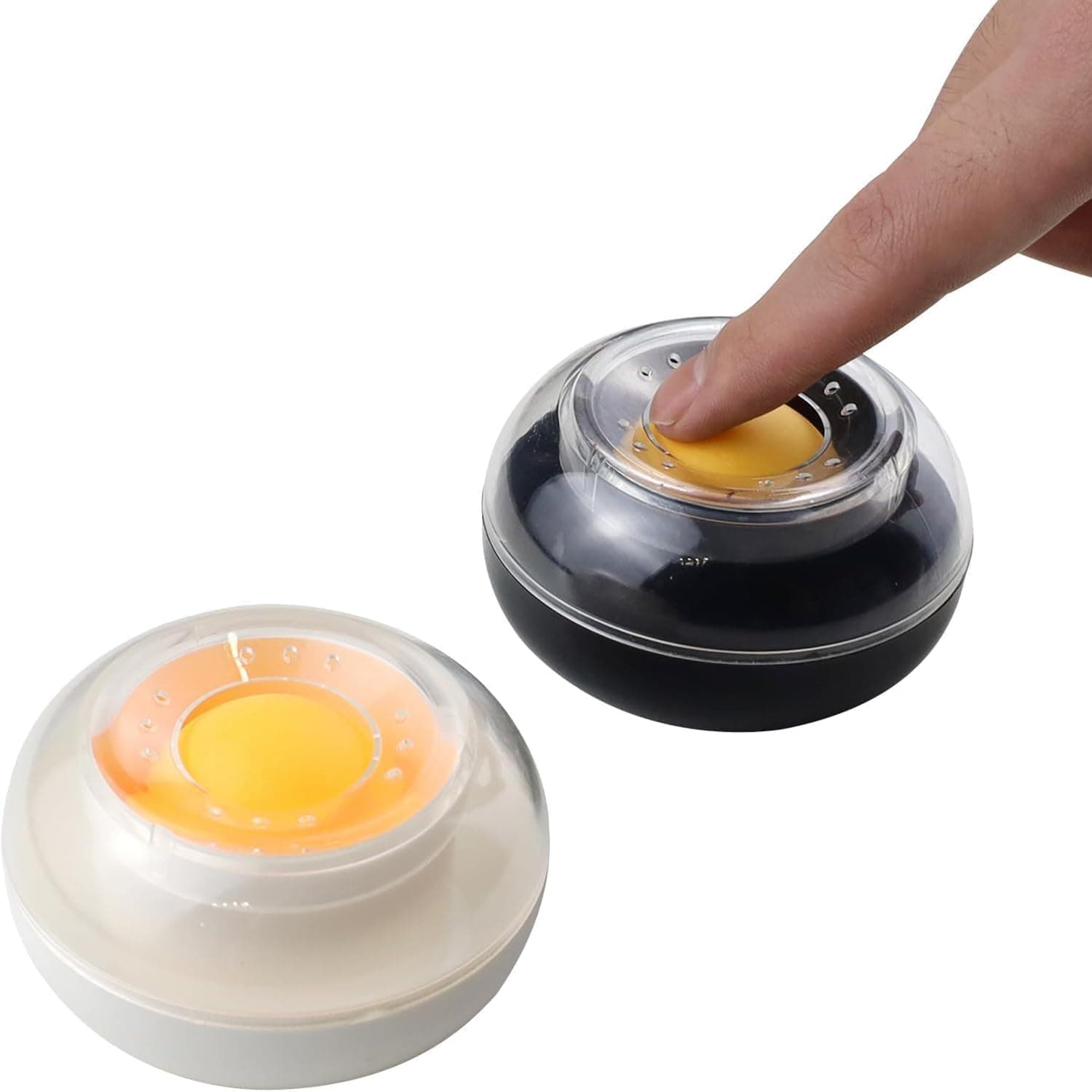 YelaJoy 2 Pcs Plastic Round Case Finger Pads Finger Sponge Wetted Tool Finger Pads Moisteners Envelope Moistener for Casher Counting Cash Money (White+Black)