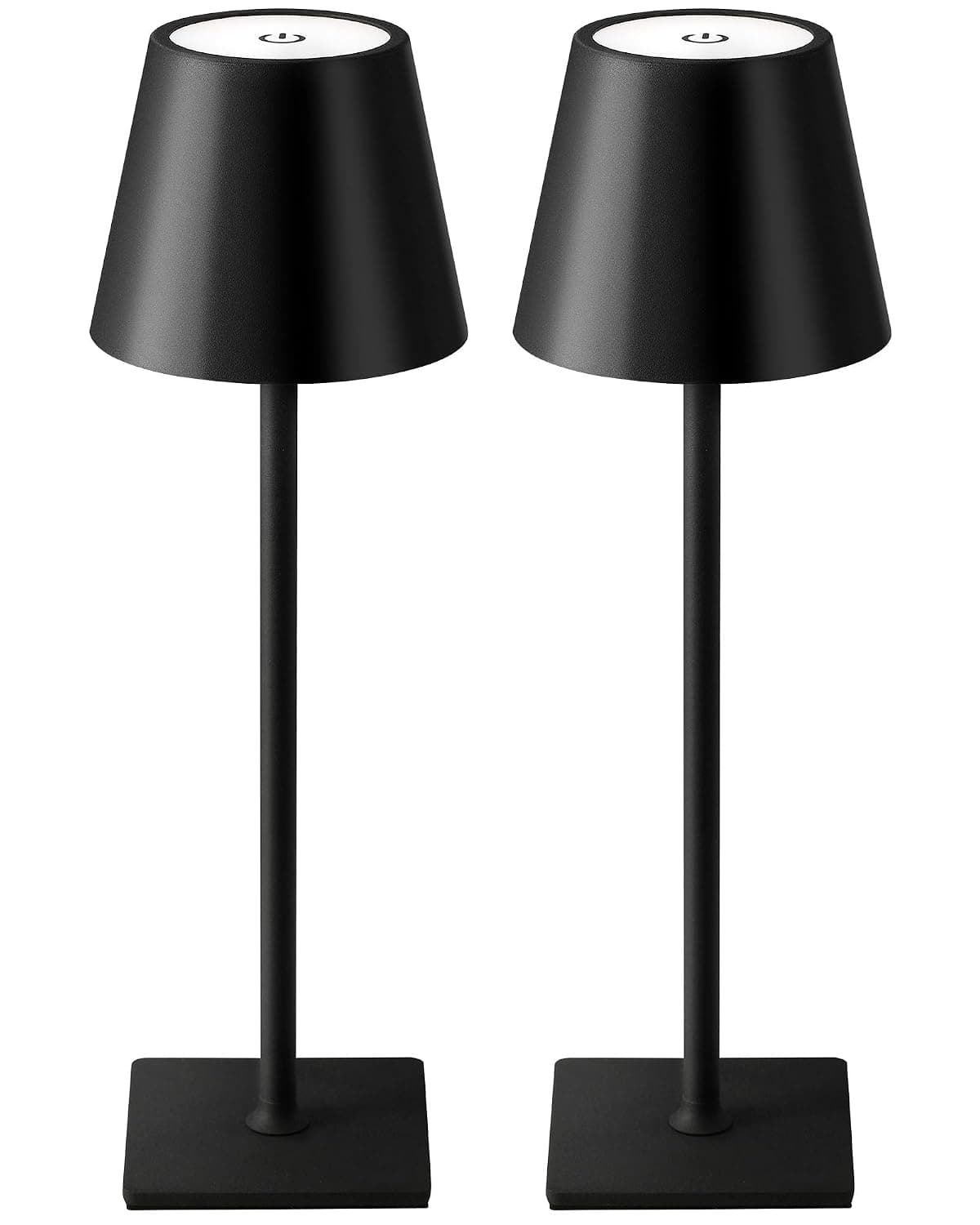 KDG 2 Pack Cordless Table Lamp, Portable LED Desk Lamps, 5000mAh Battery Operated, 3 Color Stepless Dimming Up, for Restaurant, Bedroom, Outdoor Camping, Coffee Shop, Night Light, Rechargeable (Black) | 5000mAh Battery Operated 3 Color Stepless Dimming Up for Restaurant, Bedroom, Outdoor Party, Camping, Coffee Shop, Nightlight