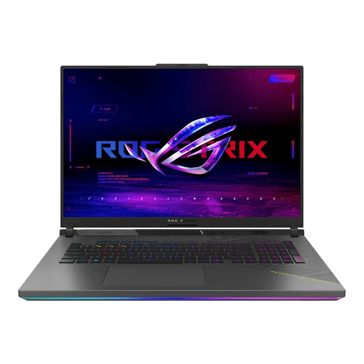لابتوب ألعاب روج ستريكس G18 (2025) بشاشة 18 بوصة 16:10 144Hz/3ms انفيديا® جيفورس RTX 5060™ معالج AMD رايزن™ 9 9955HX 16GB DDR5-5600 2TB PCIe جيل 4 SSD واي فاي 6E ويندوز 11 هوم G814FM-DS955 من اسوس