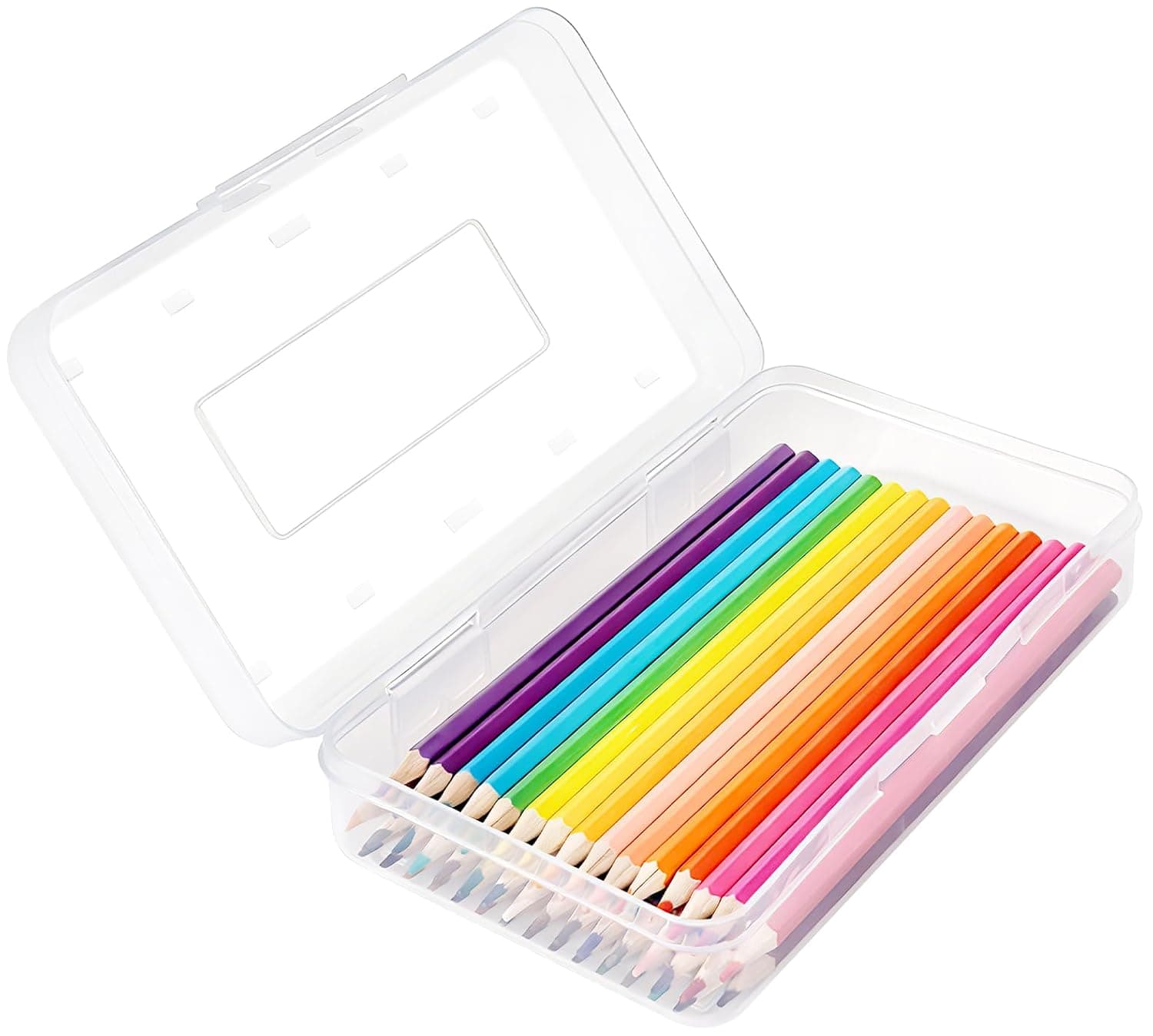 Colored Plastic Pencil Box, Large Capacity Pencil Case, Pencil Boxs