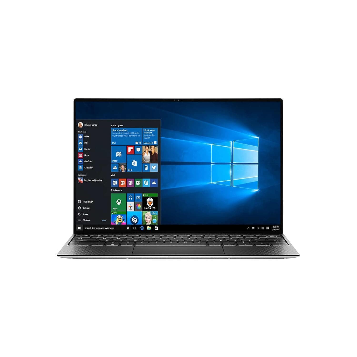 Dell XPS 13 9310 13.4" Ultra HD+ (3840 x 2400) Touchscreen Laptop - 11th Gen Intel Core i7-1185G7 up to 4.80 GHz CPU, 16GB LPDDR4x RAM, 4TB SSD, Intel Iris Xe Graphics, Windows 10 Home