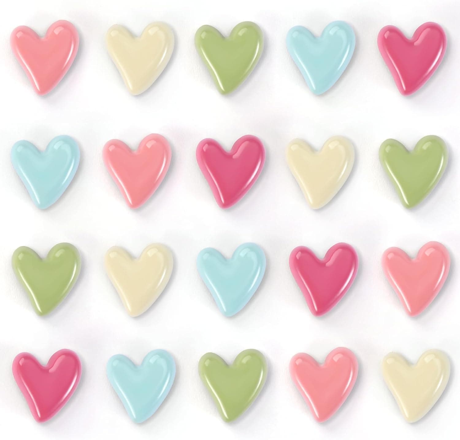 مغناطيس ثلاجة بتصميم قلب لطيف من ازوني، 20 قطعة 0.8 انش، مغناطيس مزخرف ملون للثلاجة والسبورة البيضاء والخزانة والخزانة، مثالي للمطبخ والمكتب والفصول الدراسية والمنزل