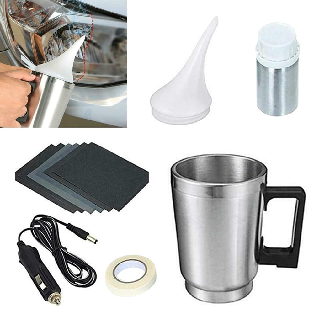 Atomizing Cup Care Headlight Lens Repair Tool Restoration Auto Restore Kit Clear, Refurbished Restoration Renovation Heating Atomization Cup Refurbish Kit