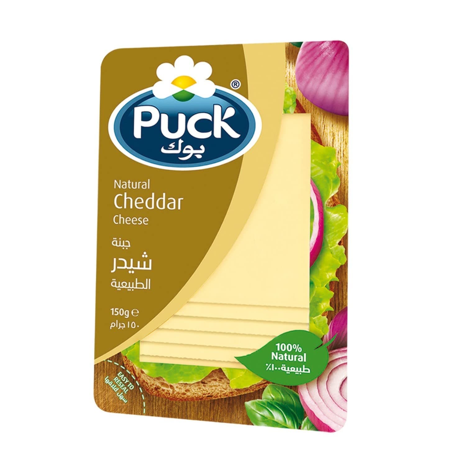 Puck 100% Natural Cheddar Cheese Slices 150 g