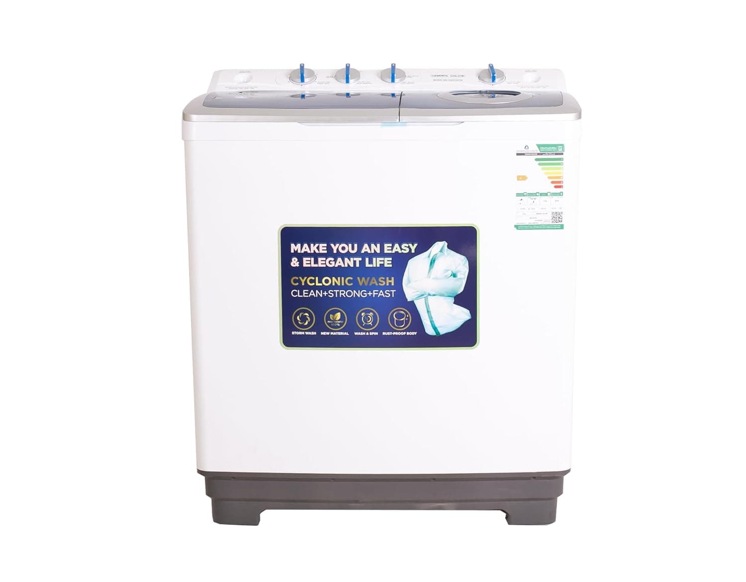 General Goldin Twin Tub Washing Machine, 5 kg Capacity, White