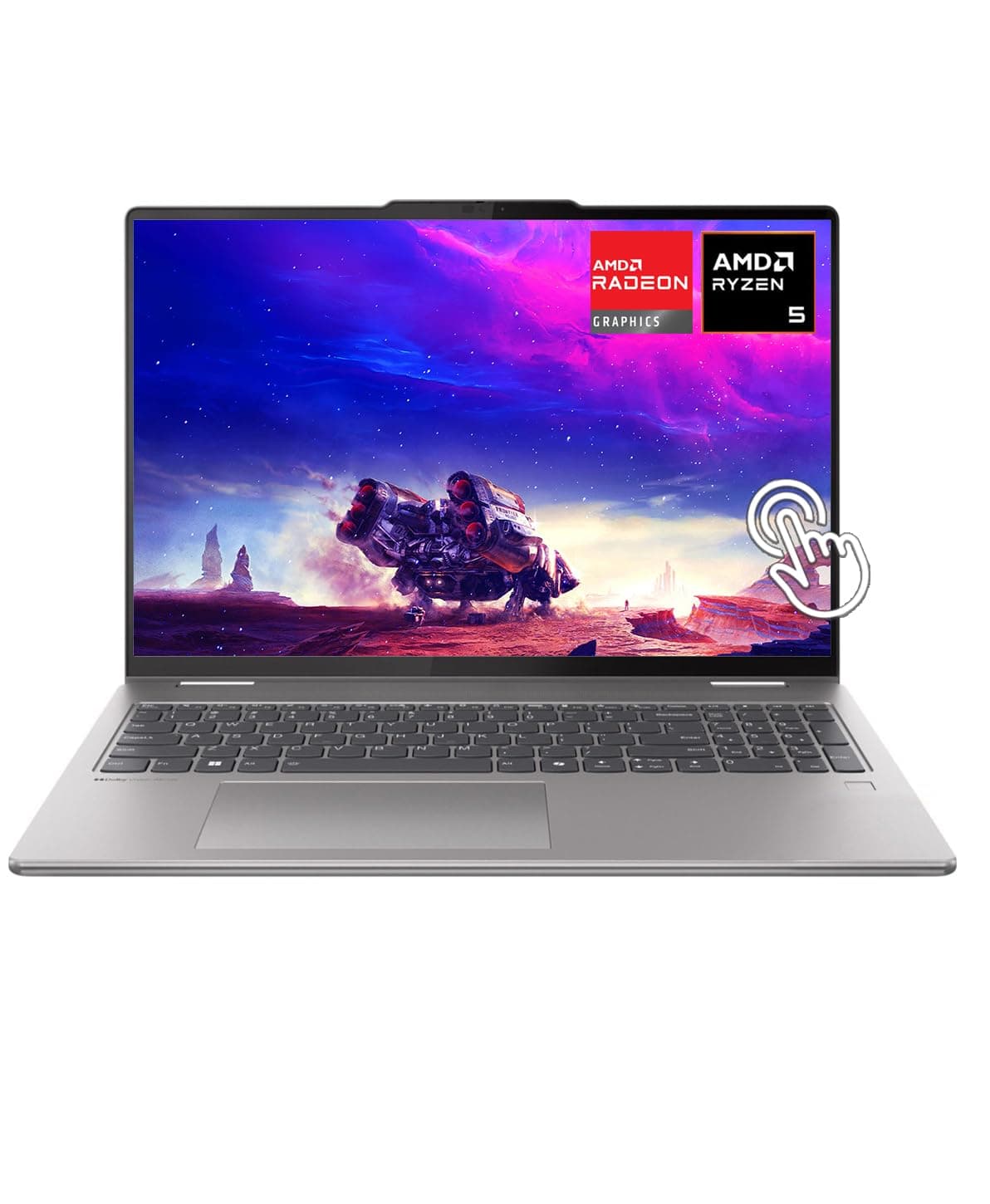 Lenovo Yoga 7 2-in-1 16" WUXGA (1920x1200) Touch-Screen Laptop, AMD Ryzen 5 8640HS 6-core, 8GB RAM, 512GB SSD, AMD Radeon 760M Graphics, Backlit KB, Fingerprint, WiFi6, Win11, Arctic Grey, W/GaLiMu