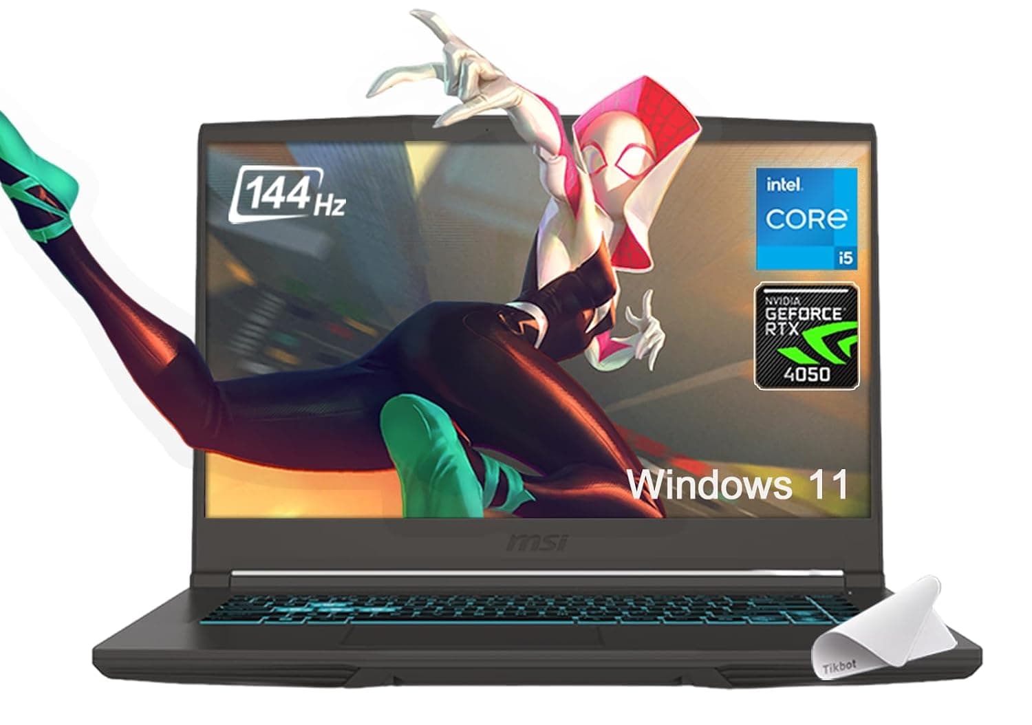 MSI Thin 15 Gaming Laptop, 15.6" FHD Thin Bezel IPS 144Hz, Intel Octa-core i5-13420H (Beats i7-11800H), GeForce RTX 4050, USB-C, Windows 11, w/Mouse Pad(32GB RAM | 2TB PCIe SSD)
